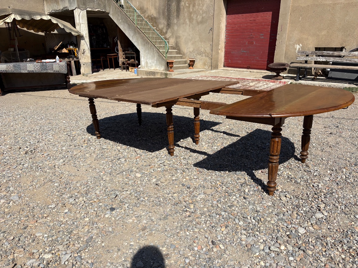 Dining Table, 6-foot Louis-philippe Style In Walnut, 19th-century-photo-7