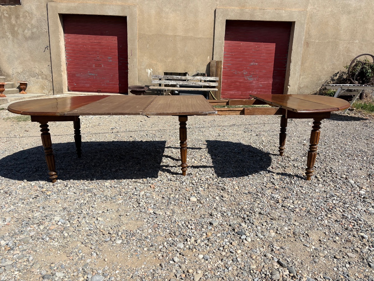 Dining Table, 6-foot Louis-philippe Style In Walnut, 19th-century-photo-8