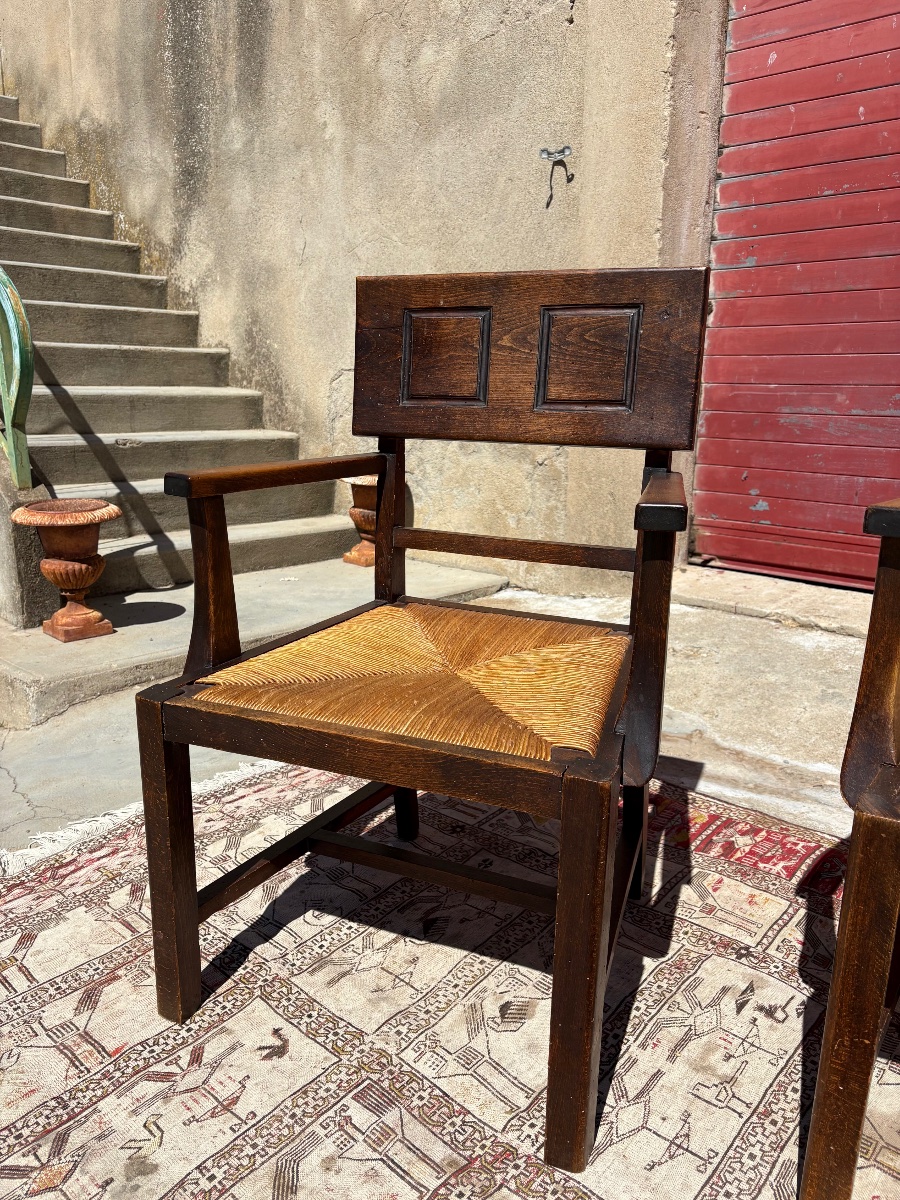 Pair Of Armchairs, Art Deco, Spanish-inspired. Circa 1930.-photo-5