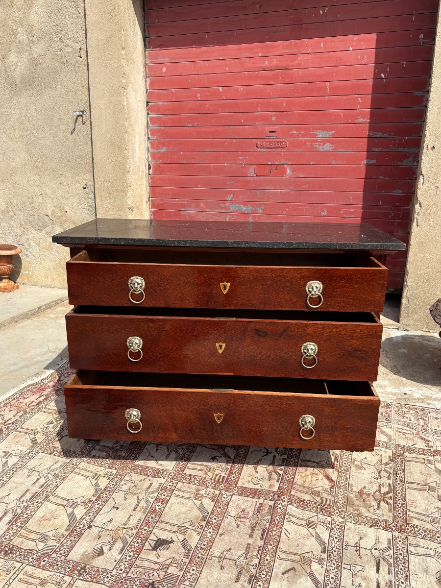 Commode, empire, en acajou, époque XIXe siècle-photo-3