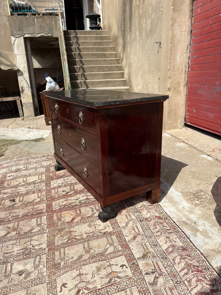Commode, empire, en acajou, époque XIXe siècle-photo-7