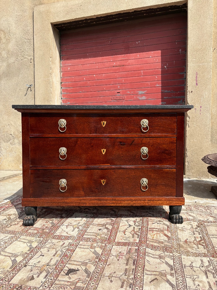Commode, empire, en acajou, époque XIXe siècle