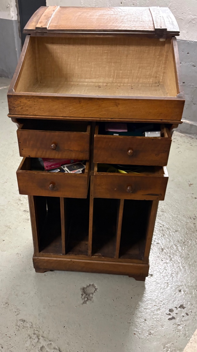 Meubles de métier à pupitre en noyer, époque, restauration XIXe siècle-photo-2