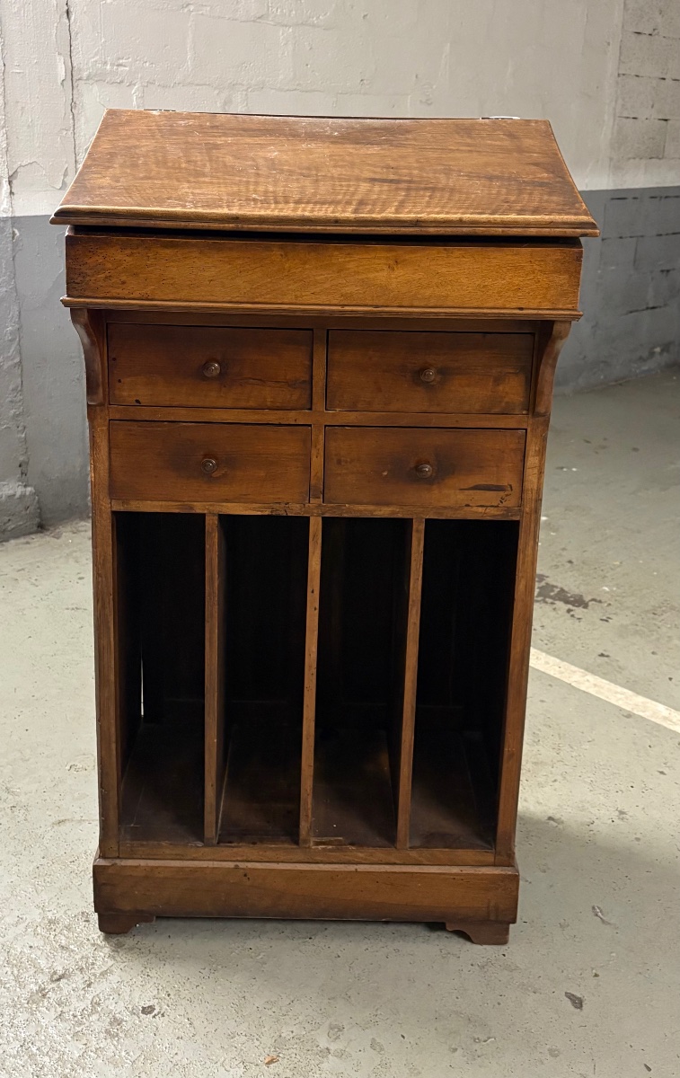 Meubles de métier à pupitre en noyer, époque, restauration XIXe siècle-photo-4