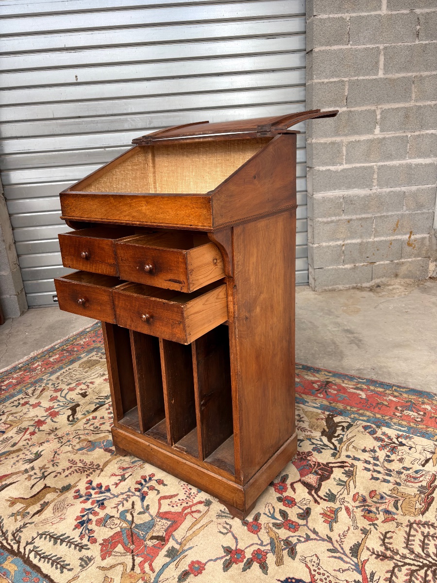 Meubles de métier à pupitre en noyer, époque, restauration XIXe siècle-photo-2