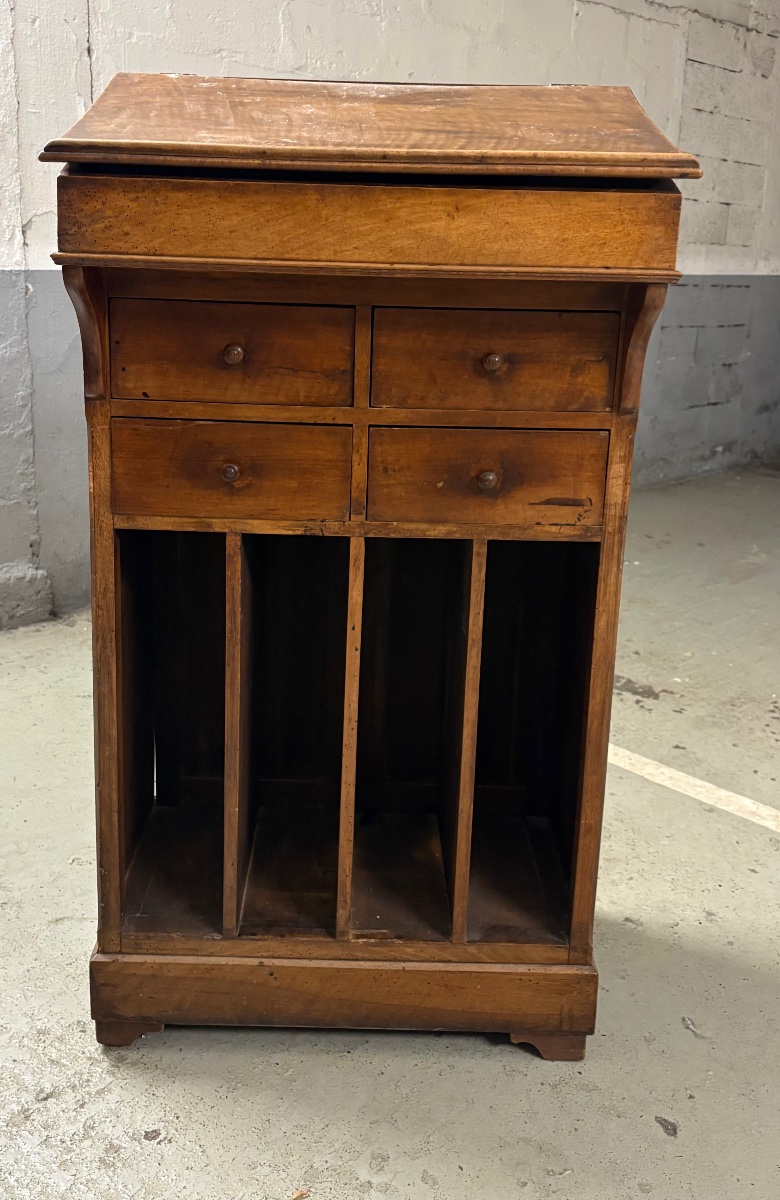 Meubles de métier à pupitre en noyer, époque, restauration XIXe siècle-photo-4