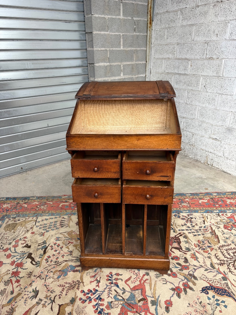 Meubles de métier à pupitre en noyer, époque, restauration XIXe siècle-photo-7