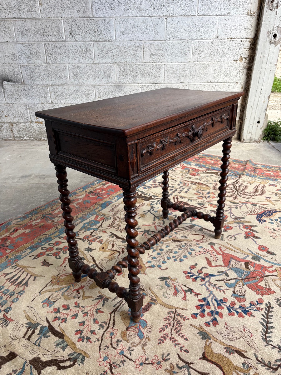 Small Louis XIII-style Desk, Made Of Oak, Dating From The 10th–19th Centuries-photo-3