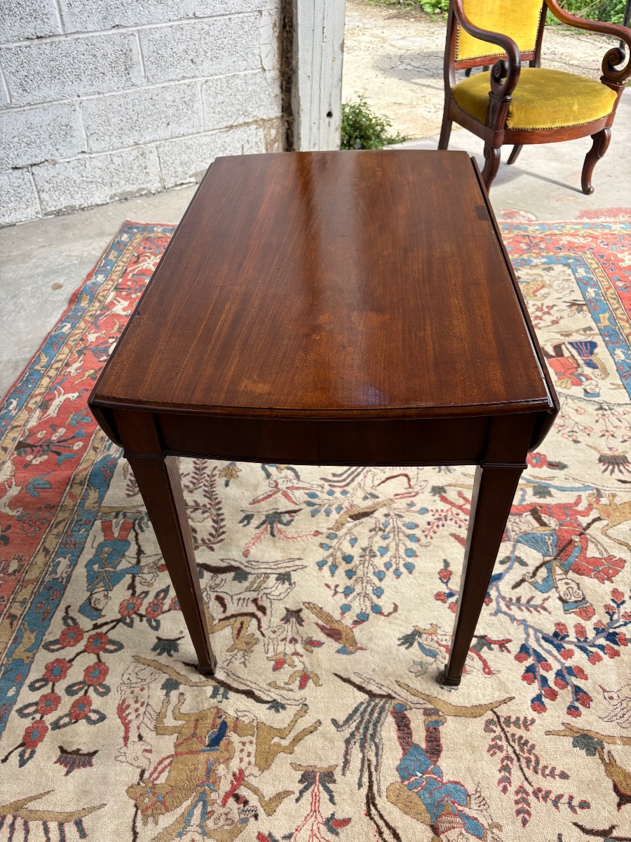 Table, à volers anglaise en acajou d’époque XIXe siècle-photo-3