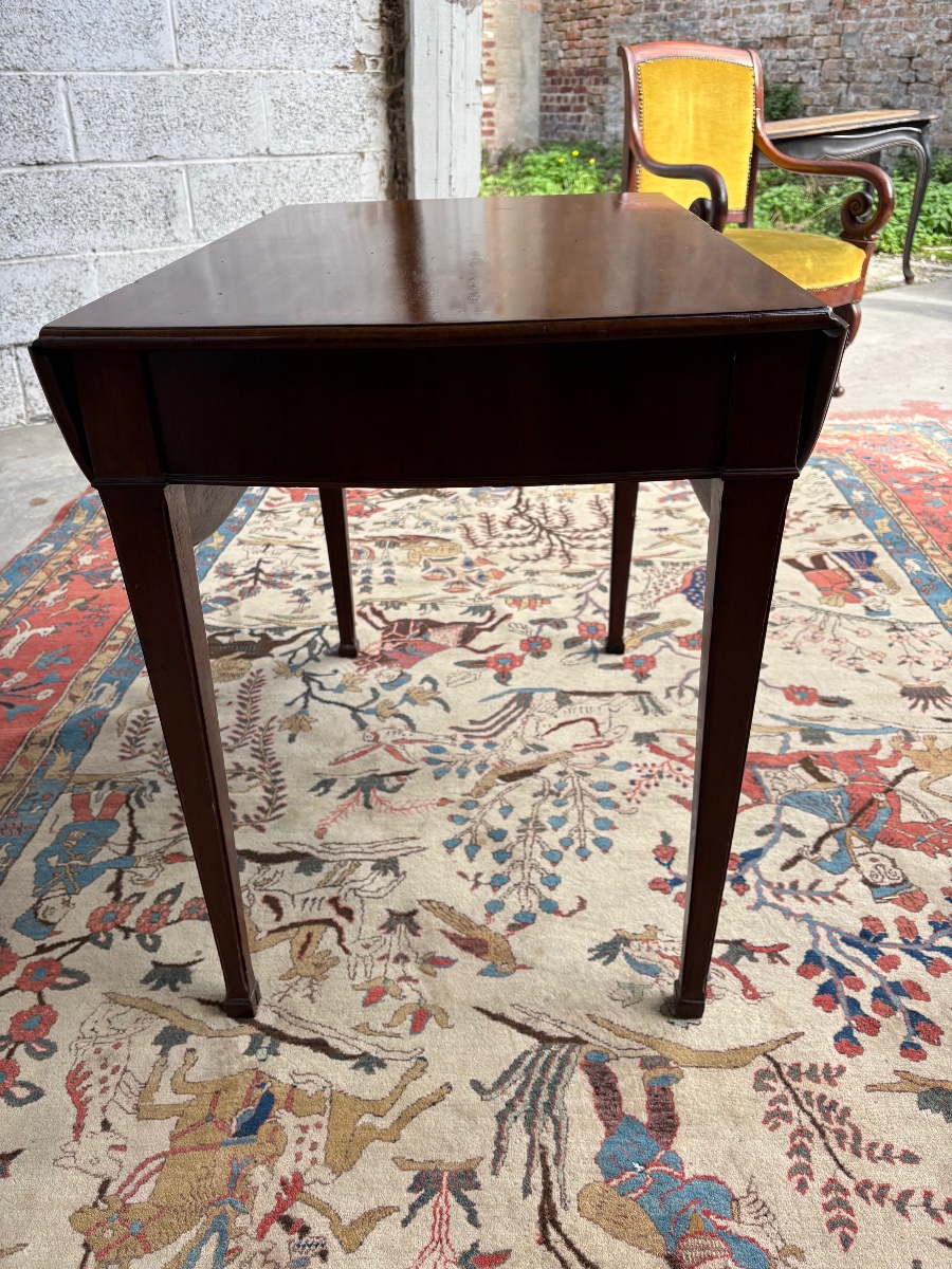 Table, à volers anglaise en acajou d’époque XIXe siècle-photo-4