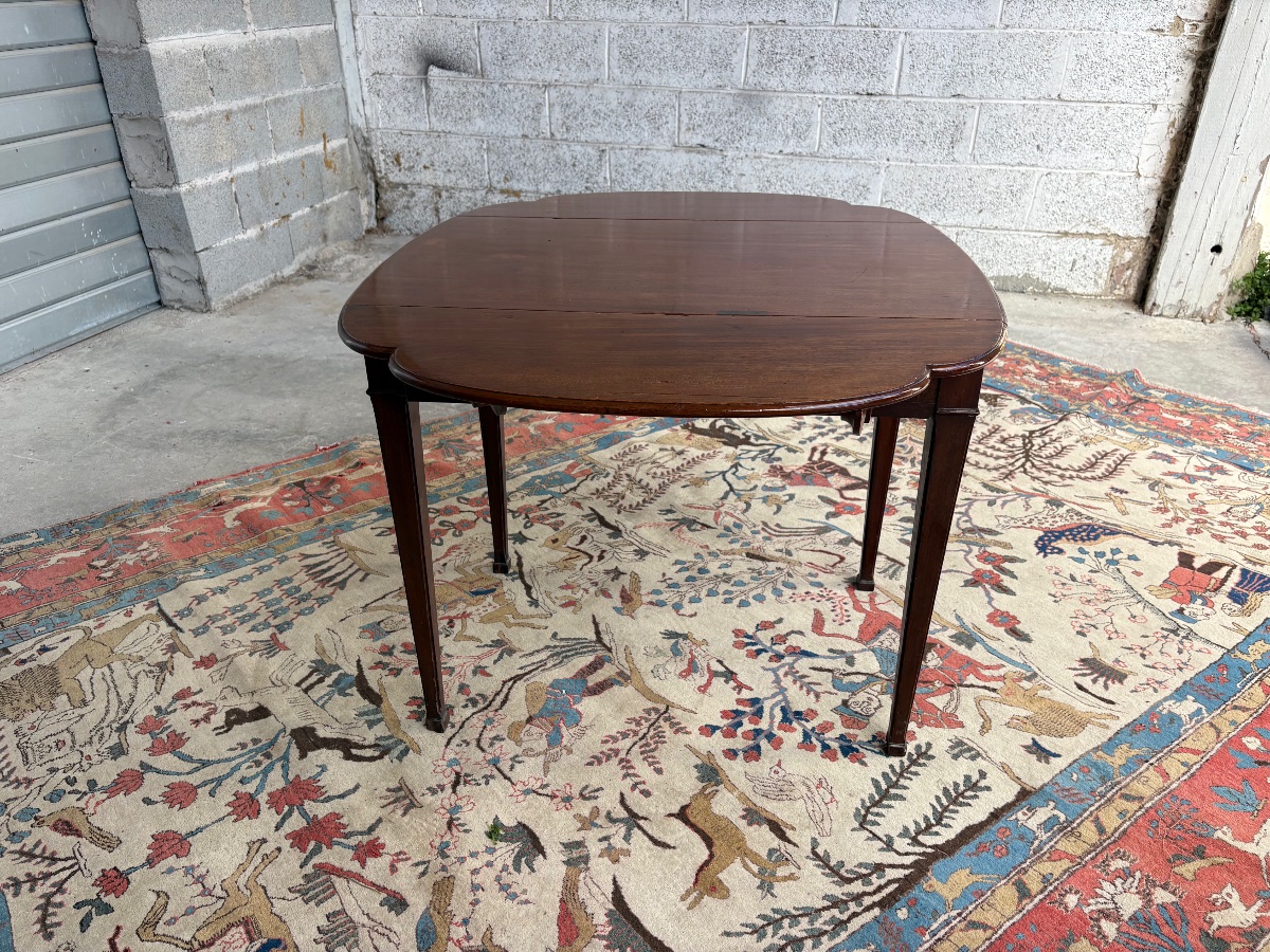 Table, à volers anglaise en acajou d’époque XIXe siècle-photo-3