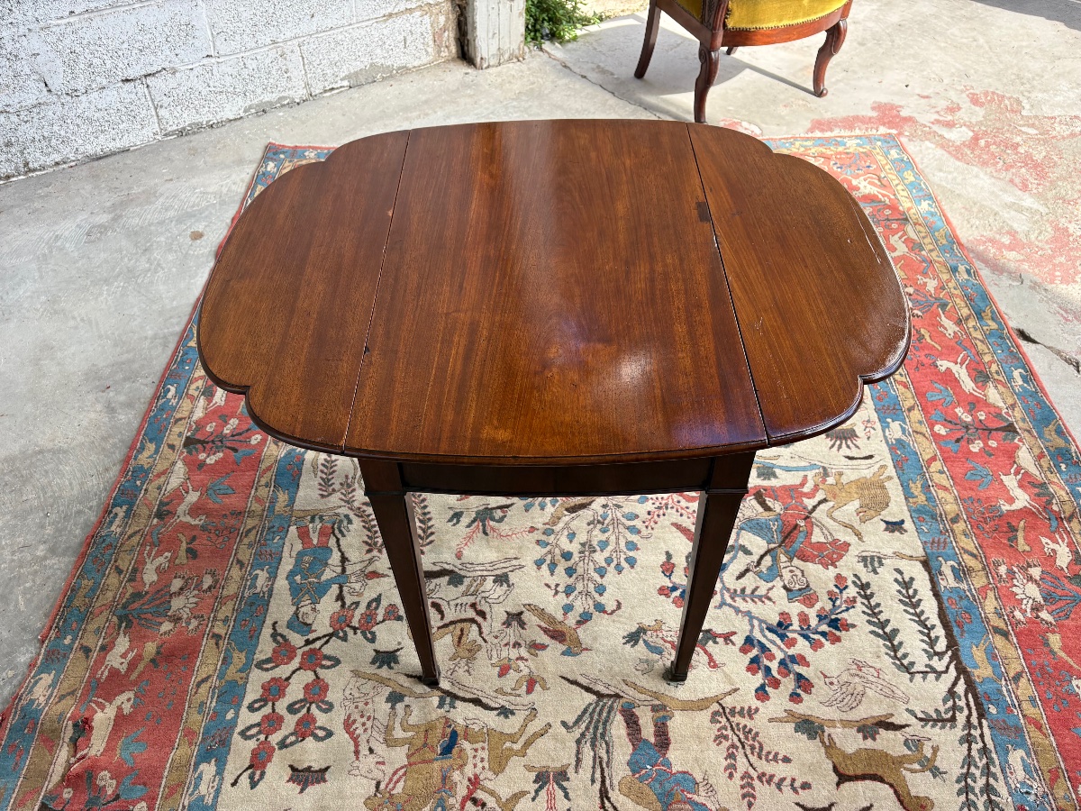 Table, à volers anglaise en acajou d’époque XIXe siècle-photo-4
