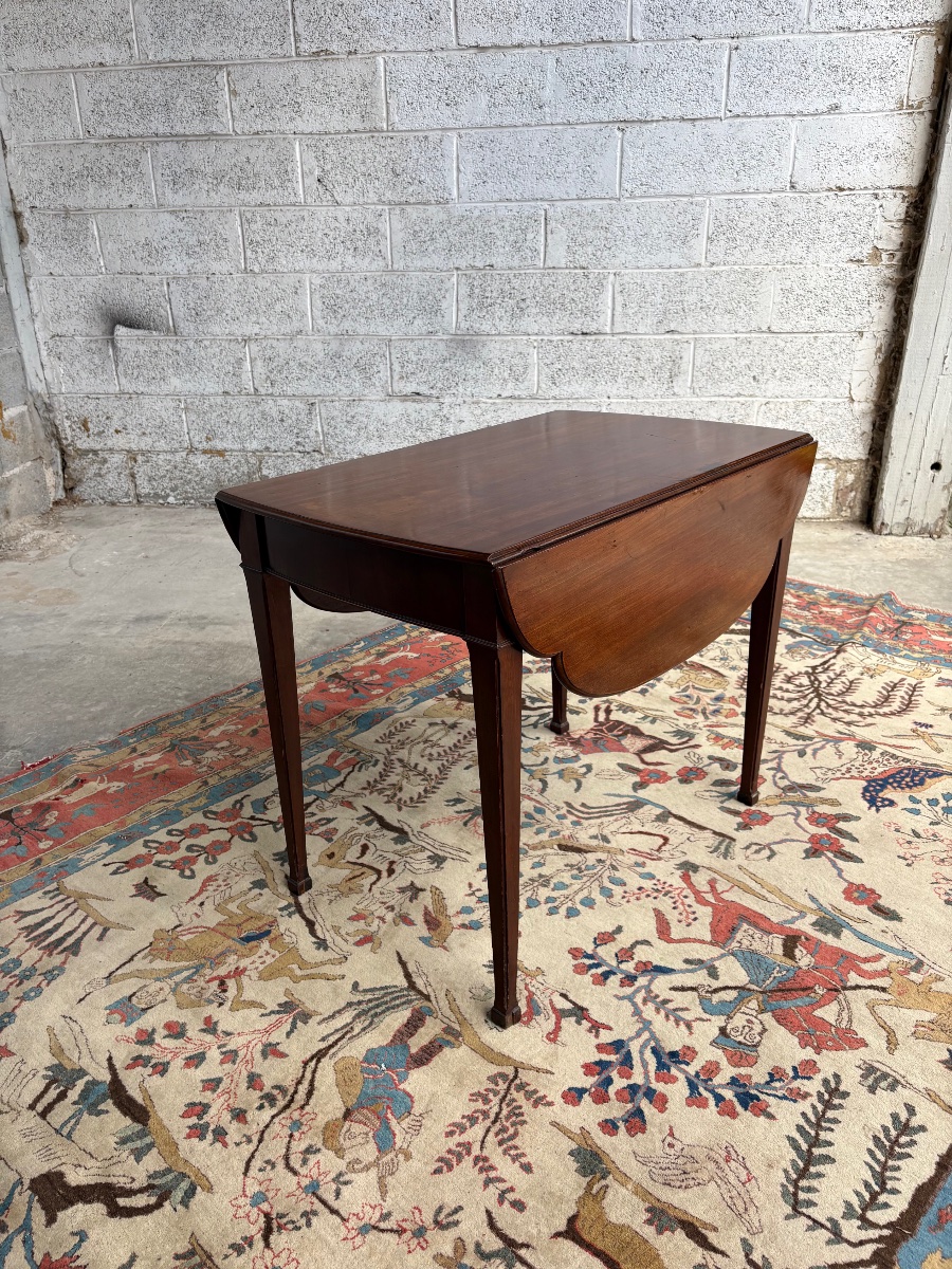 Table, à volers anglaise en acajou d’époque XIXe siècle-photo-7