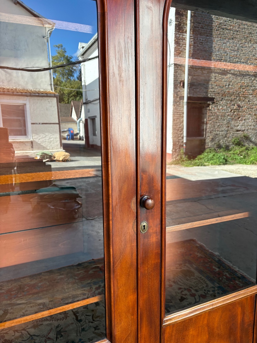 19th-century English Mahogany Dining Room Bookcase-photo-4