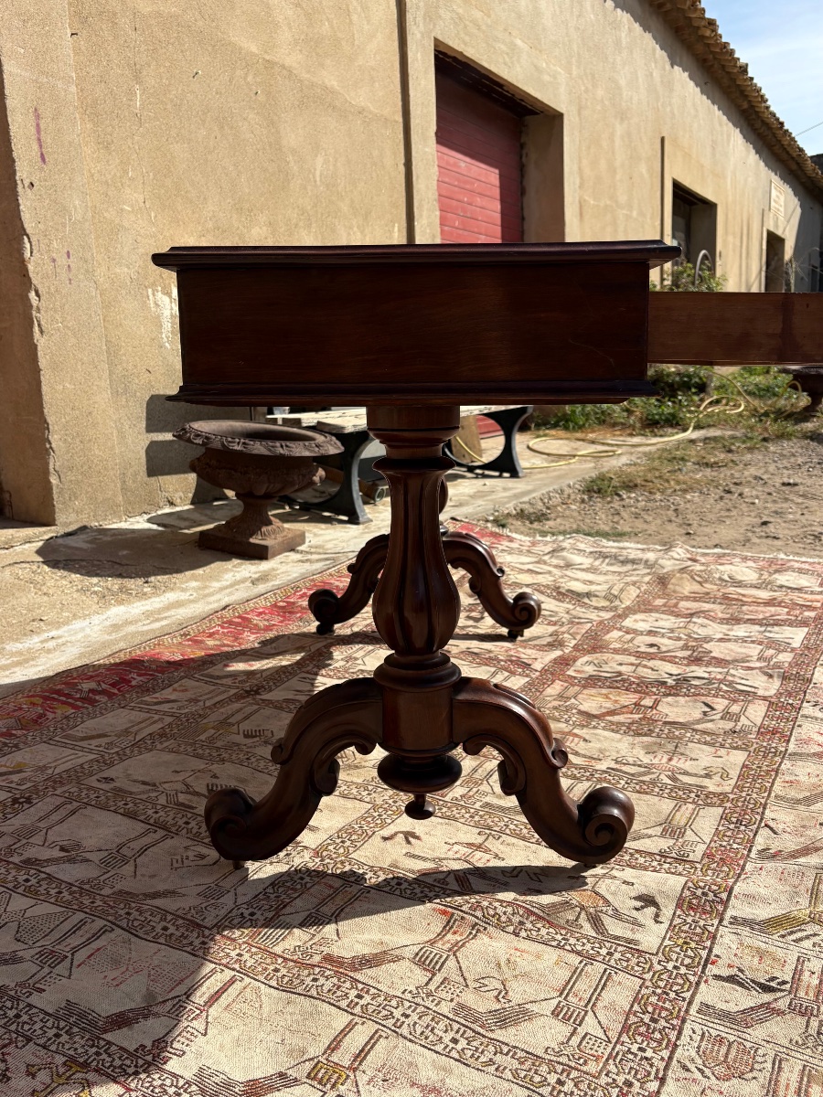 English Mahogany Desk, Period Piece, 19th-century Restoration-photo-2
