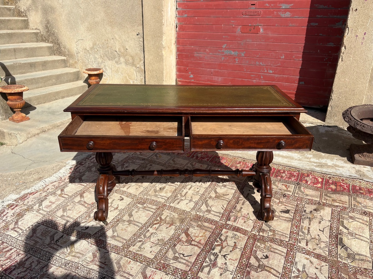 English Mahogany Desk, Period Piece, 19th-century Restoration-photo-4