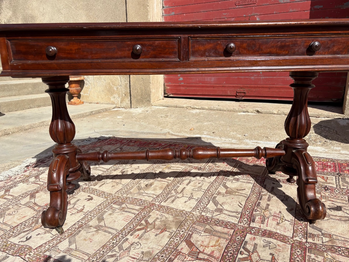 English Mahogany Desk, Period Piece, 19th-century Restoration-photo-1