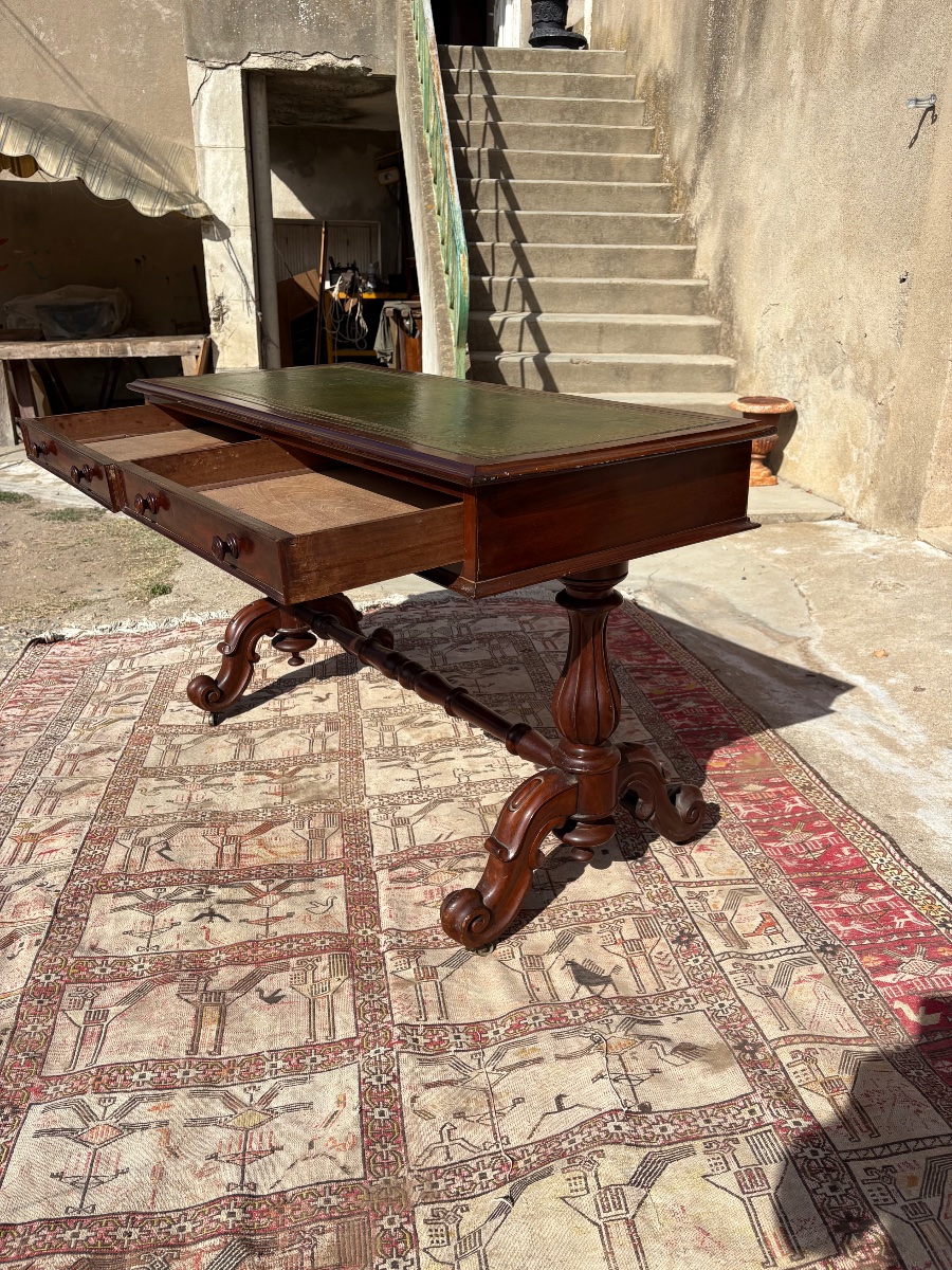 English Mahogany Desk, Period Piece, 19th-century Restoration-photo-3