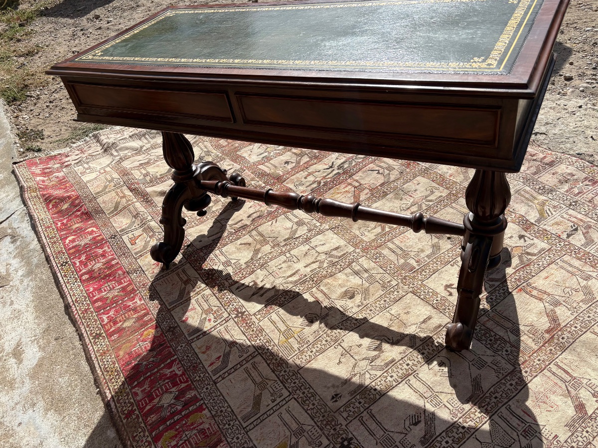 English Mahogany Desk, Period Piece, 19th-century Restoration-photo-4