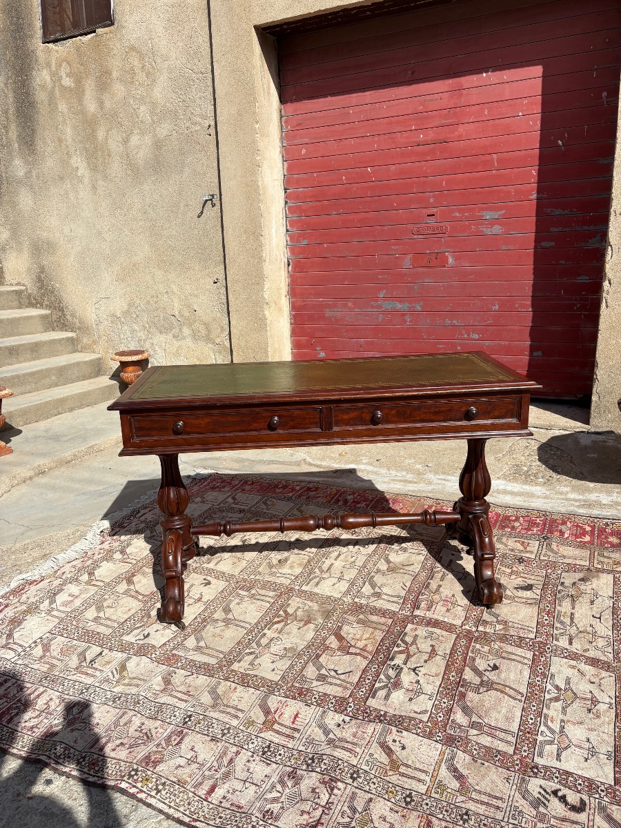 English Mahogany Desk, Period Piece, 19th-century Restoration-photo-7
