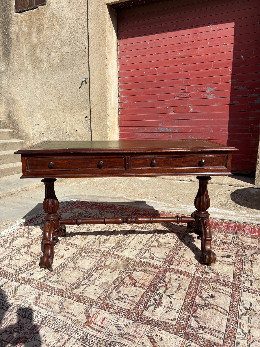 English Mahogany Desk, Period Piece, 19th-century Restoration-photo-8