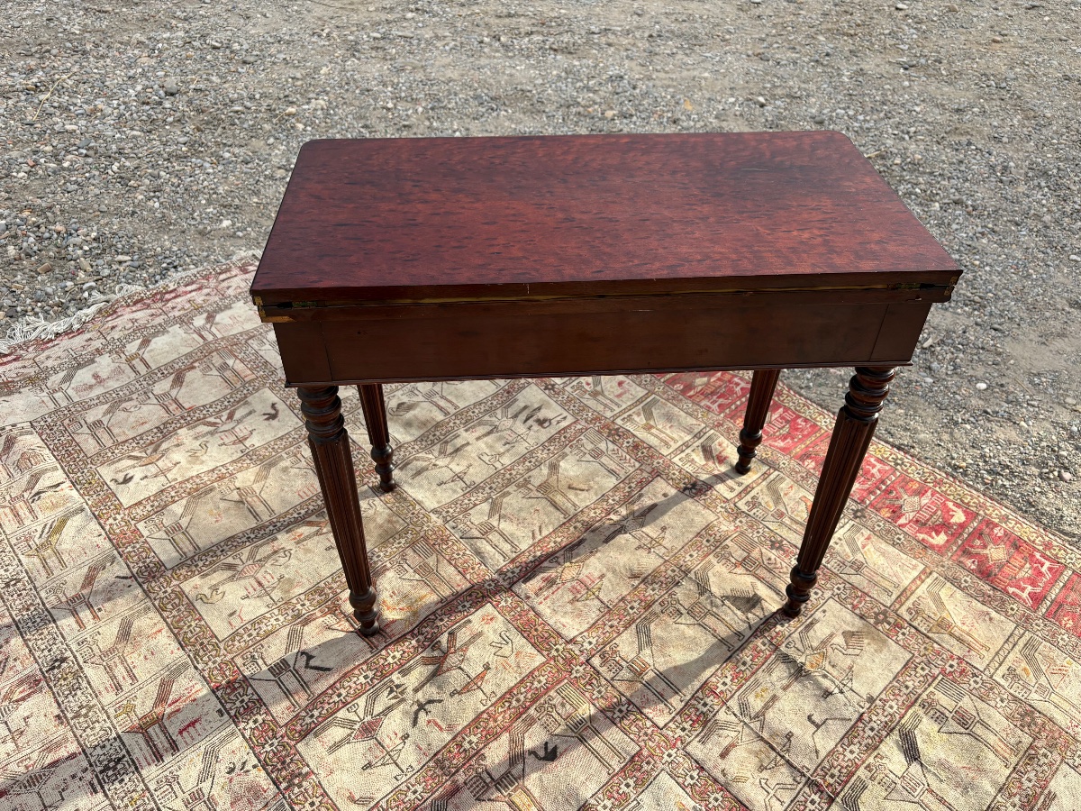 Table à Jeux, restauration en acajou d’époque XIXe siècle. -photo-4