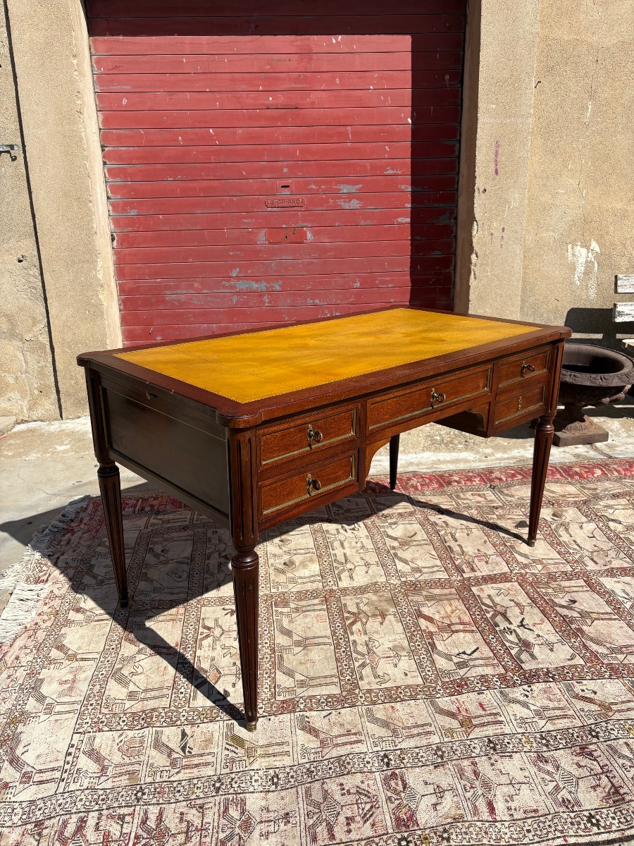 Louis XVI-style Double-sided Desk, Period Style, 1900-photo-3
