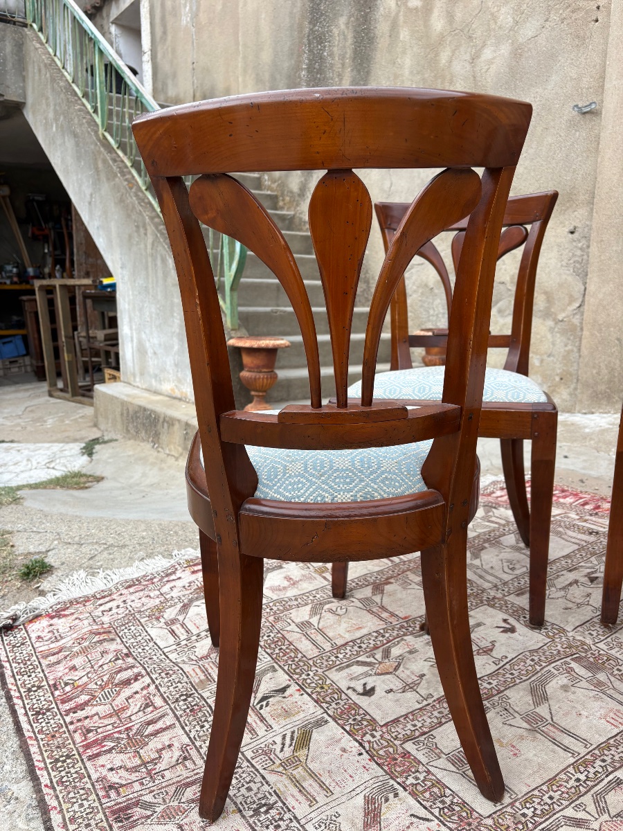 Suite De Six Chaises restauration en acajou, vers 1920-photo-4