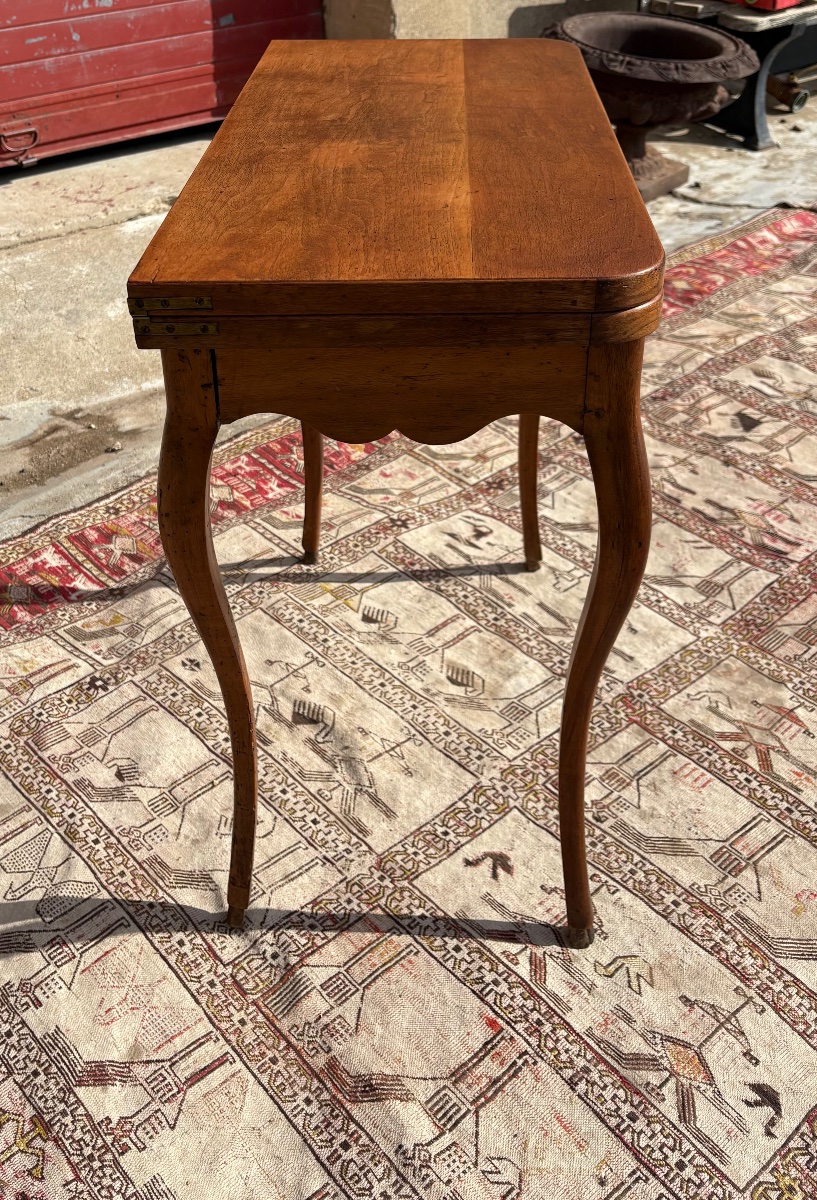 Table, à Jeux, Louis XV, en noyer d’époque XVIIIe siècle-photo-3