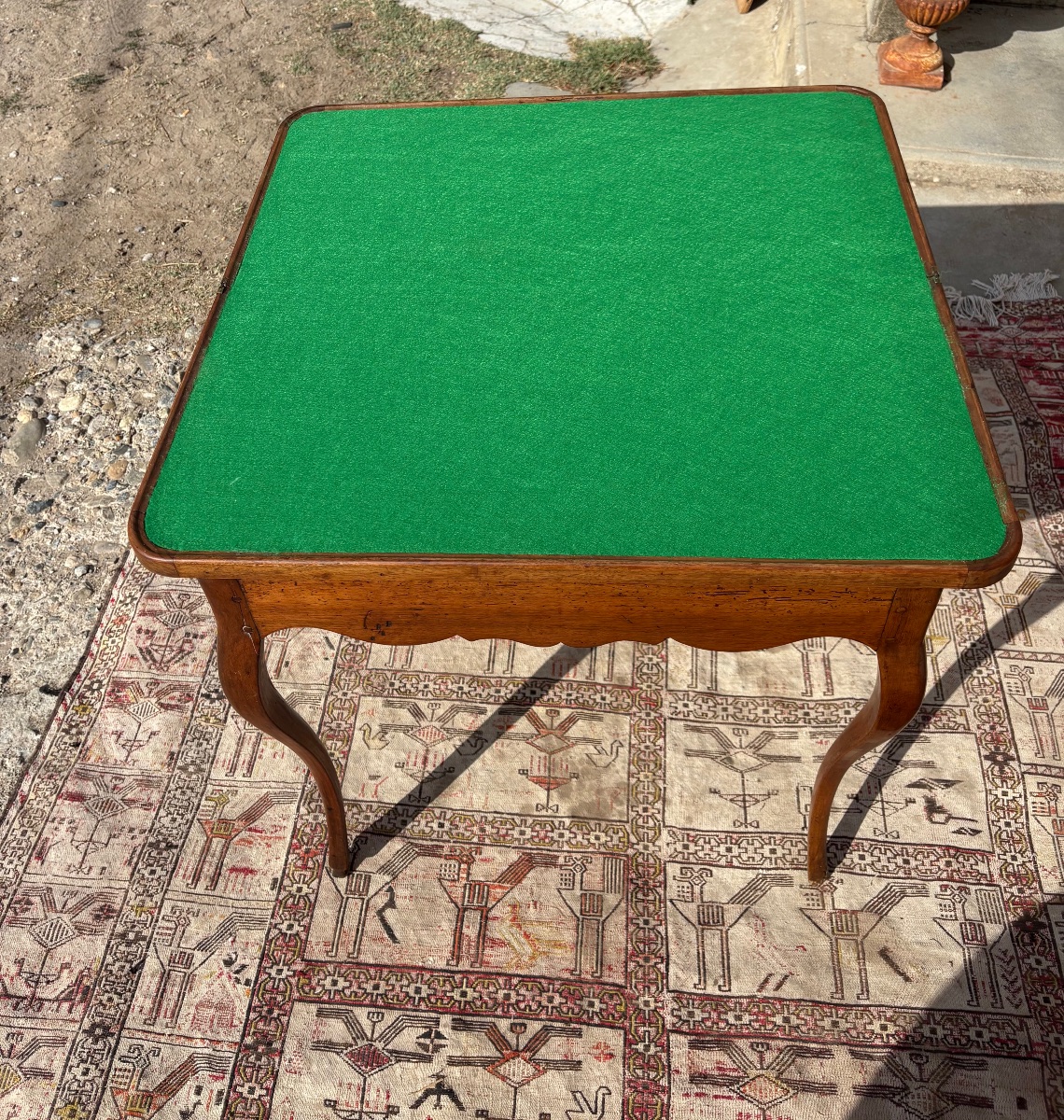 Table, à Jeux, Louis XV, en noyer d’époque XVIIIe siècle-photo-4
