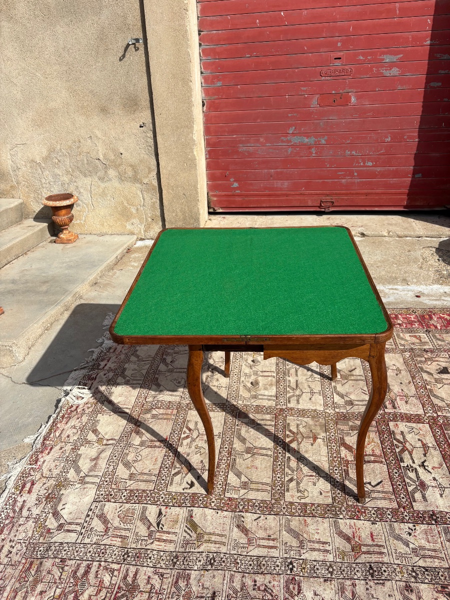 Table, à Jeux, Louis XV, en noyer d’époque XVIIIe siècle-photo-6