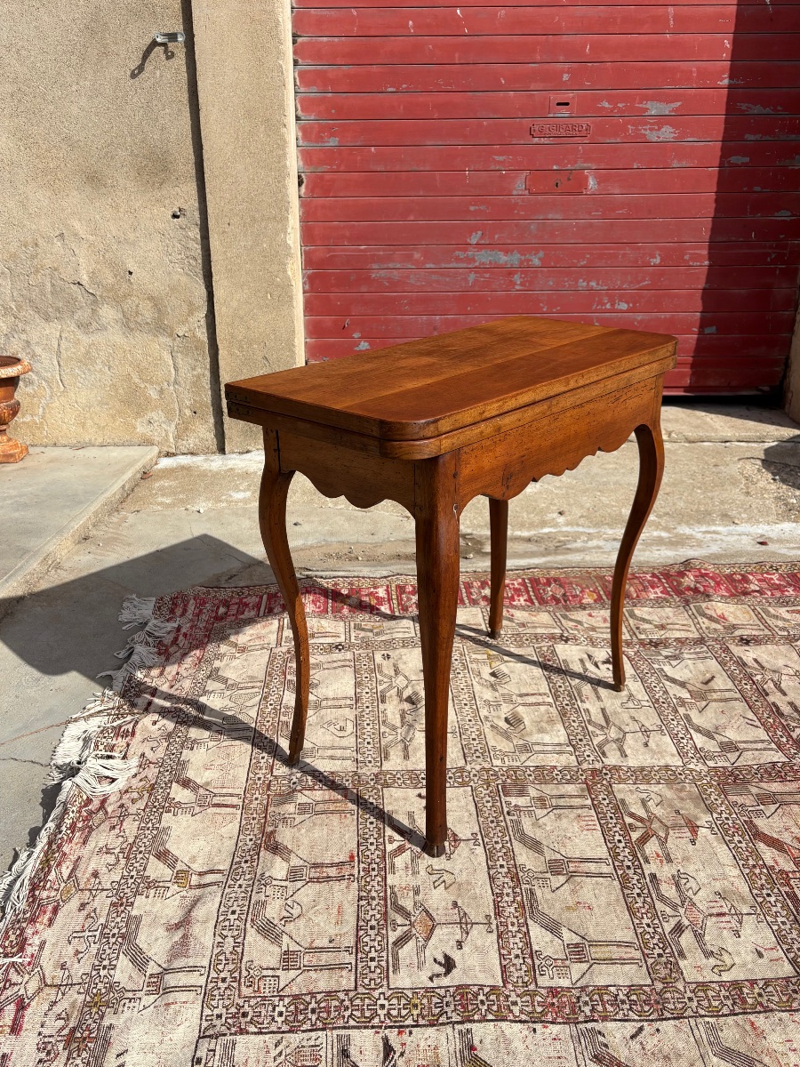 Table, à Jeux, Louis XV, en noyer d’époque XVIIIe siècle-photo-7