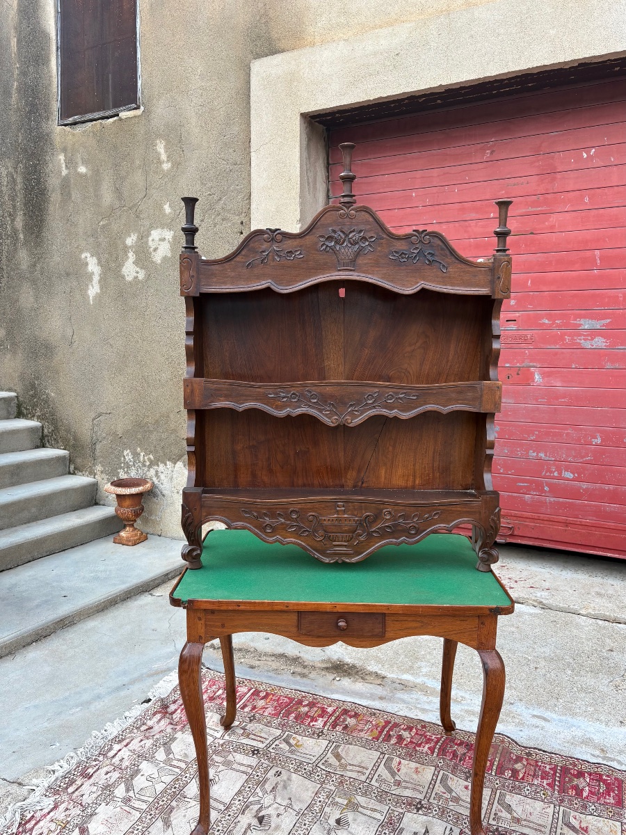 Provençal Shelf, Louis XV Style, Made Of Period Walnut, 1900-photo-3