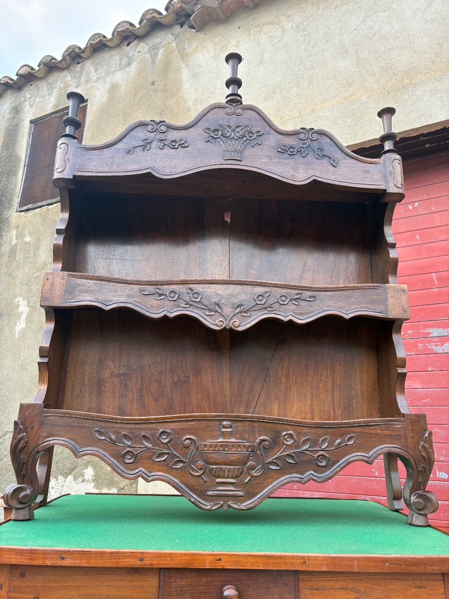 Provençal Shelf, Louis XV Style, Made Of Period Walnut, 1900-photo-5