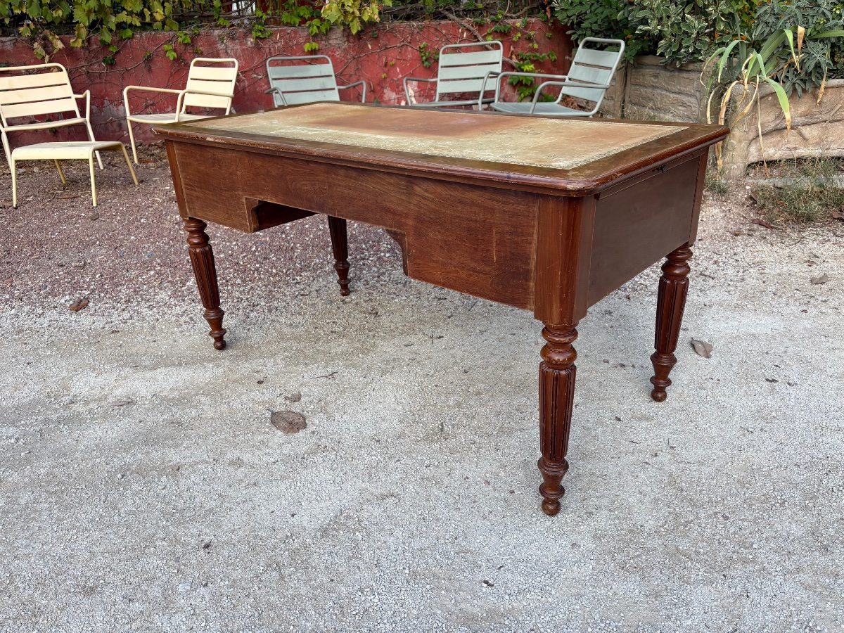 19th-century Mahogany Desk And Dining Set-photo-6
