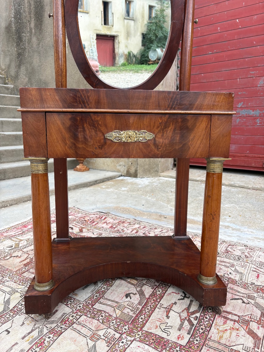 Coiffeuse pour homme empire en acajou d’époque XIXe siècle-photo-4