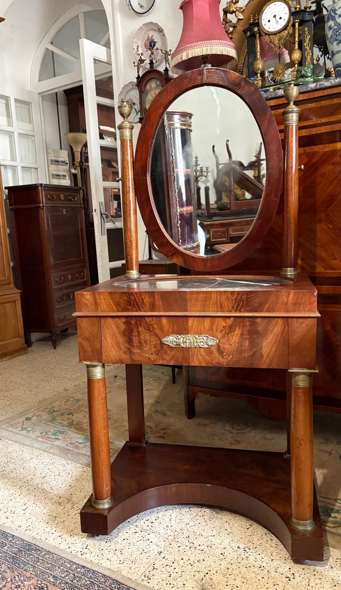 Coiffeuse pour homme empire en acajou d’époque XIXe siècle