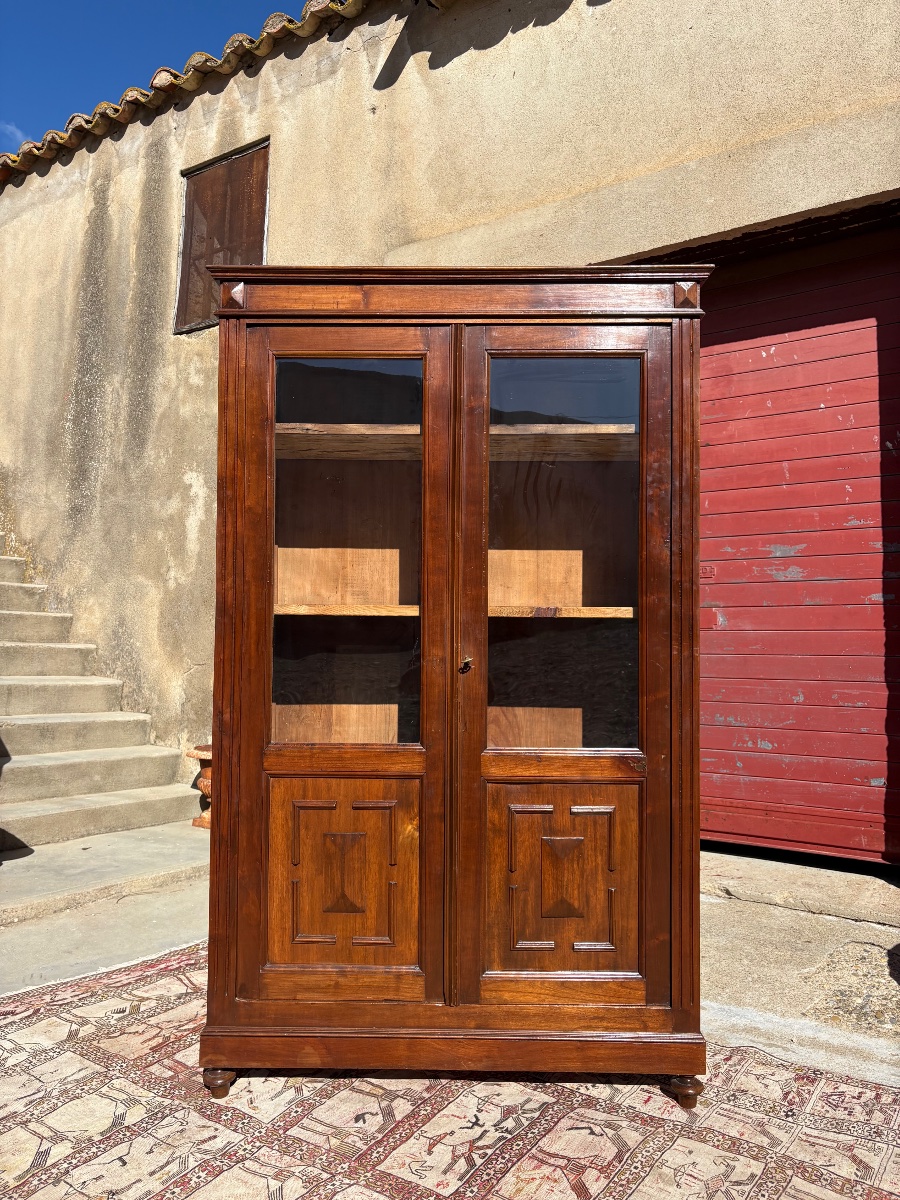 Bibliothèque en noyer , époque, Napoléon, III XIXe siècle-photo-4