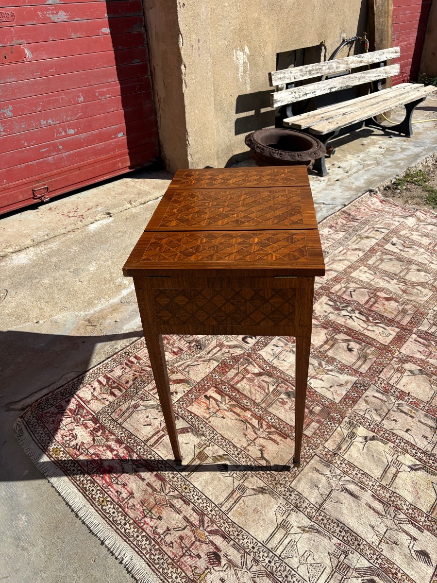 Louis XVI-style Ladies' Dressing Table, With Marquetry, 19th Century-photo-7