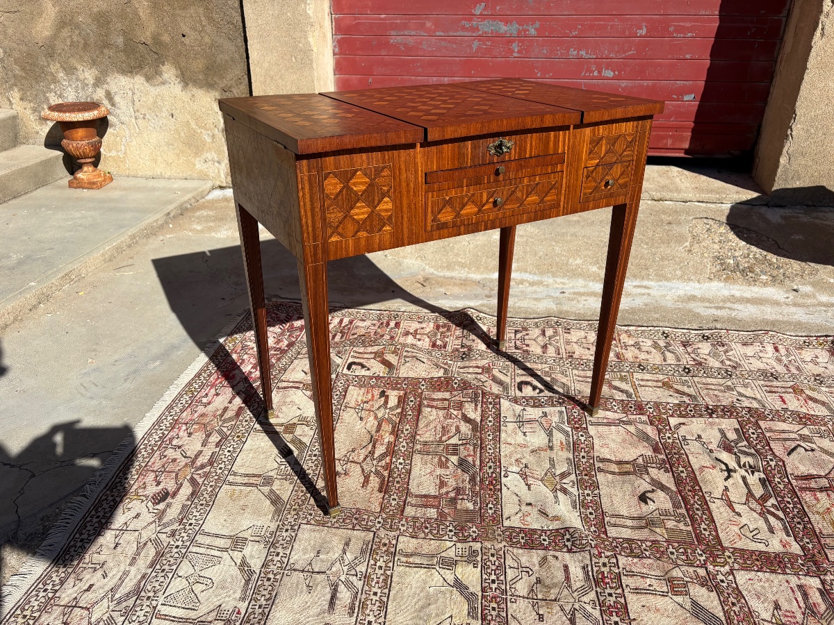 Louis XVI-style Ladies' Dressing Table, With Marquetry, 19th Century