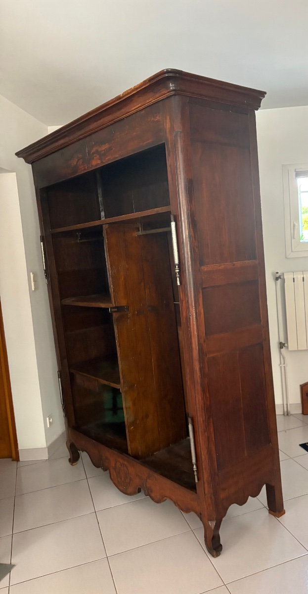 Armoire, Louis XV, de l’est en chêne d’époque XVIIIe siècle-photo-2