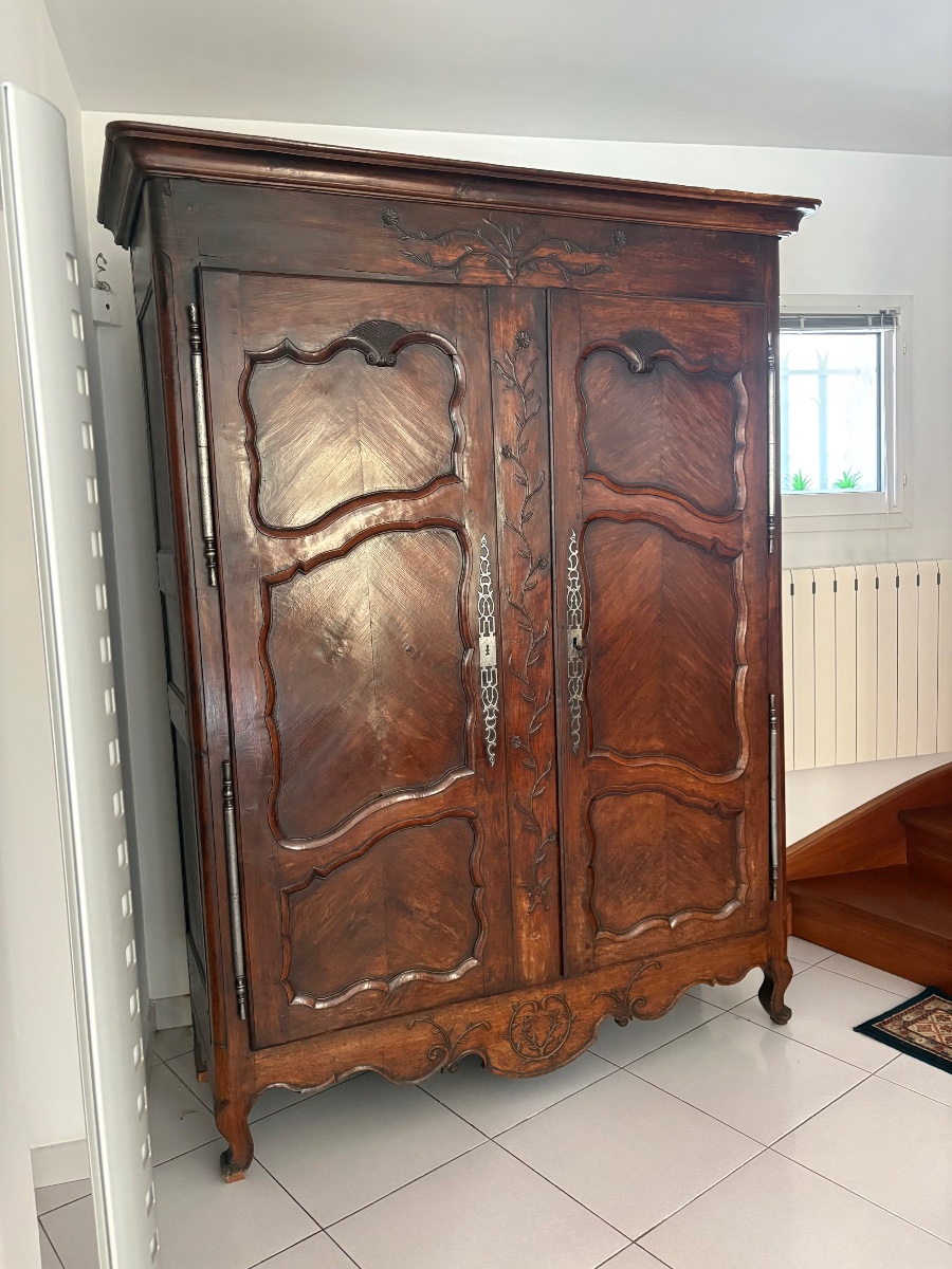 Armoire, Louis XV, de l’est en chêne d’époque XVIIIe siècle-photo-4