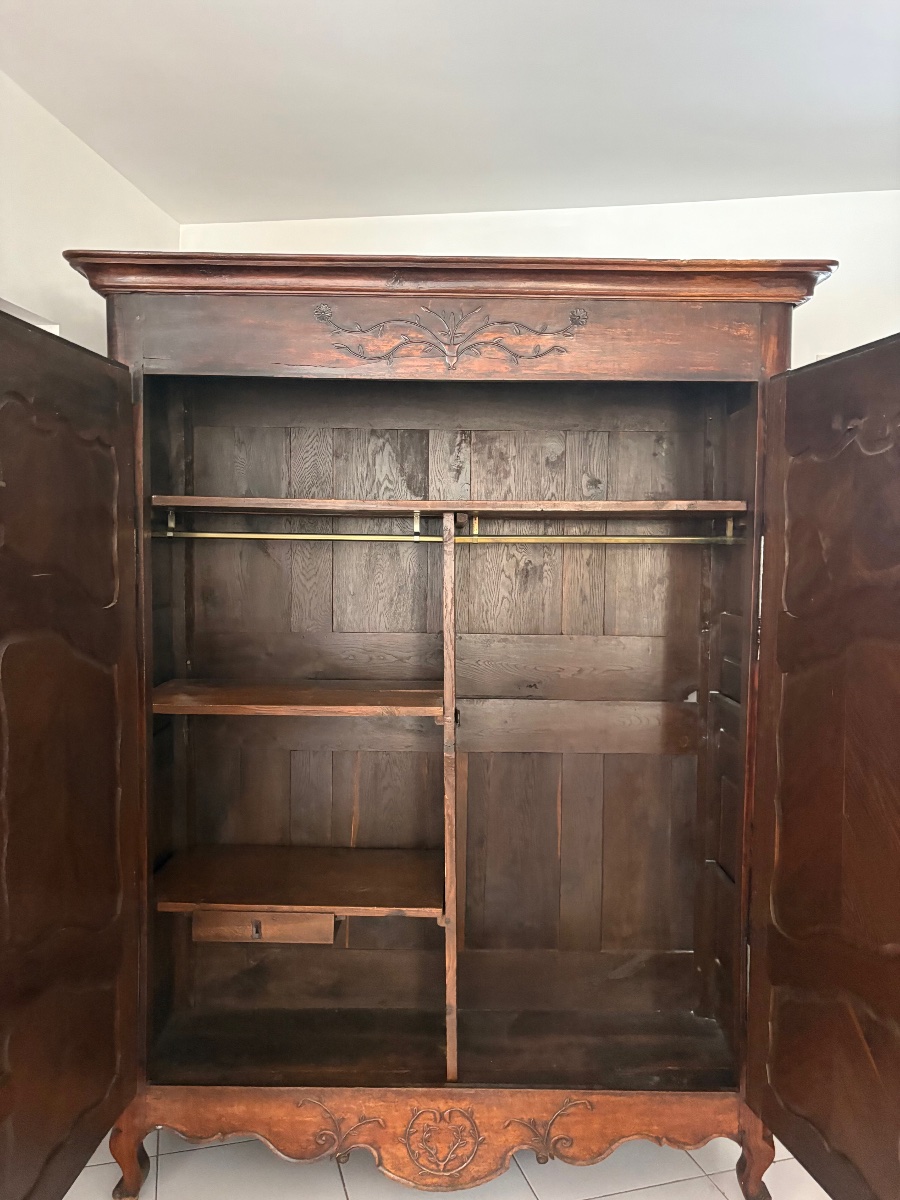 Armoire, Louis XV, de l’est en chêne d’époque XVIIIe siècle-photo-1
