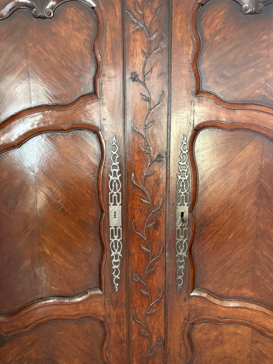 Armoire, Louis XV, de l’est en chêne d’époque XVIIIe siècle-photo-2
