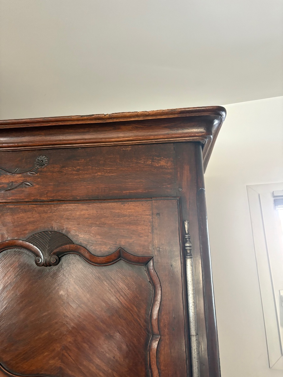 Armoire, Louis XV, de l’est en chêne d’époque XVIIIe siècle-photo-3