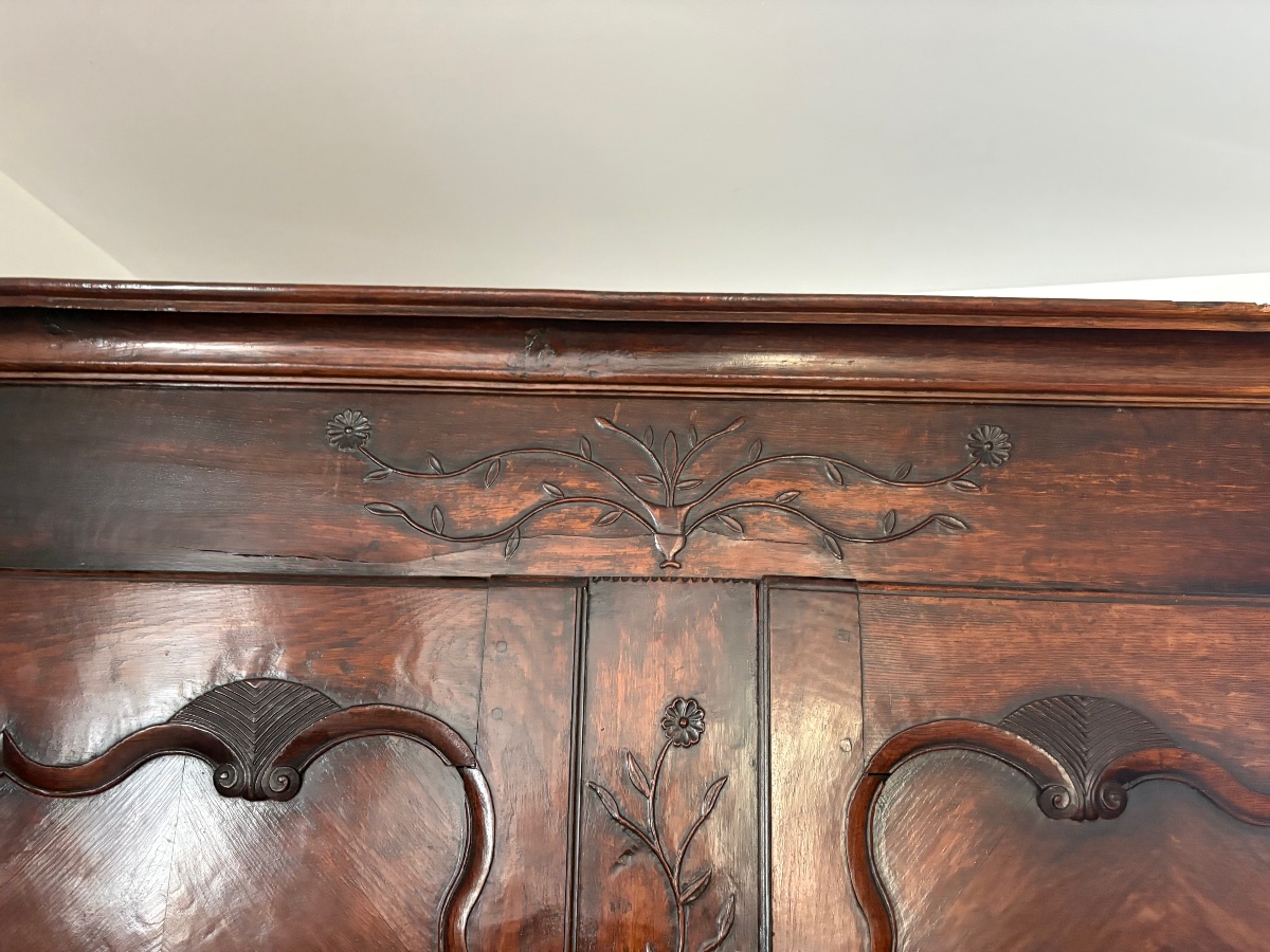 Armoire, Louis XV, de l’est en chêne d’époque XVIIIe siècle-photo-4
