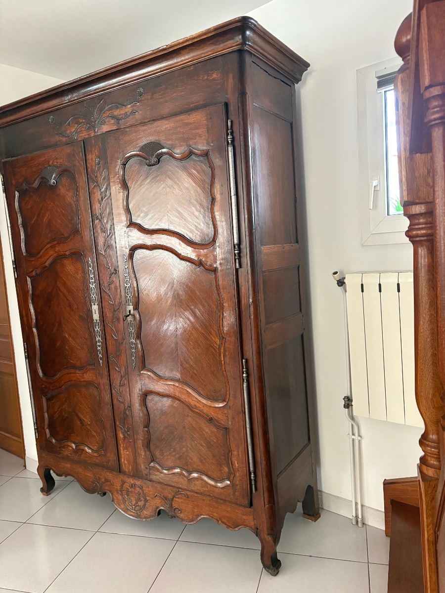 Armoire, Louis XV, de l’est en chêne d’époque XVIIIe siècle-photo-5