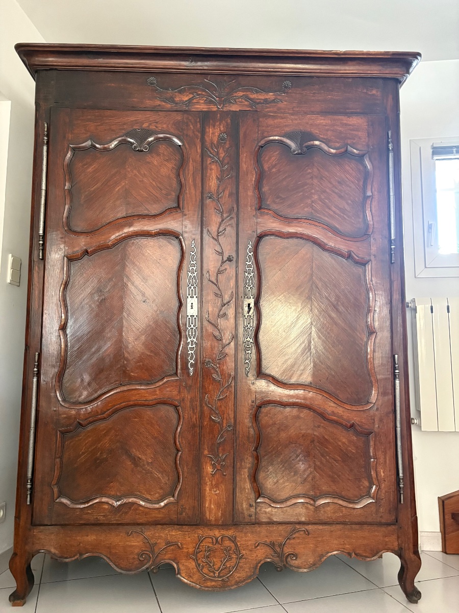 Armoire, Louis XV, de l’est en chêne d’époque XVIIIe siècle-photo-6