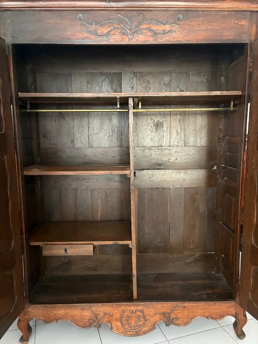 Armoire, Louis XV, de l’est en chêne d’époque XVIIIe siècle-photo-8