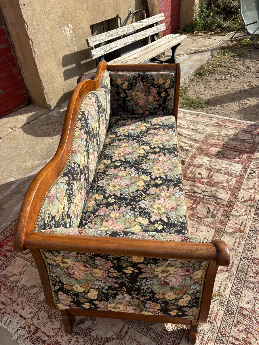 Banquette, restauration en noyer époque XIXe siècle-photo-3